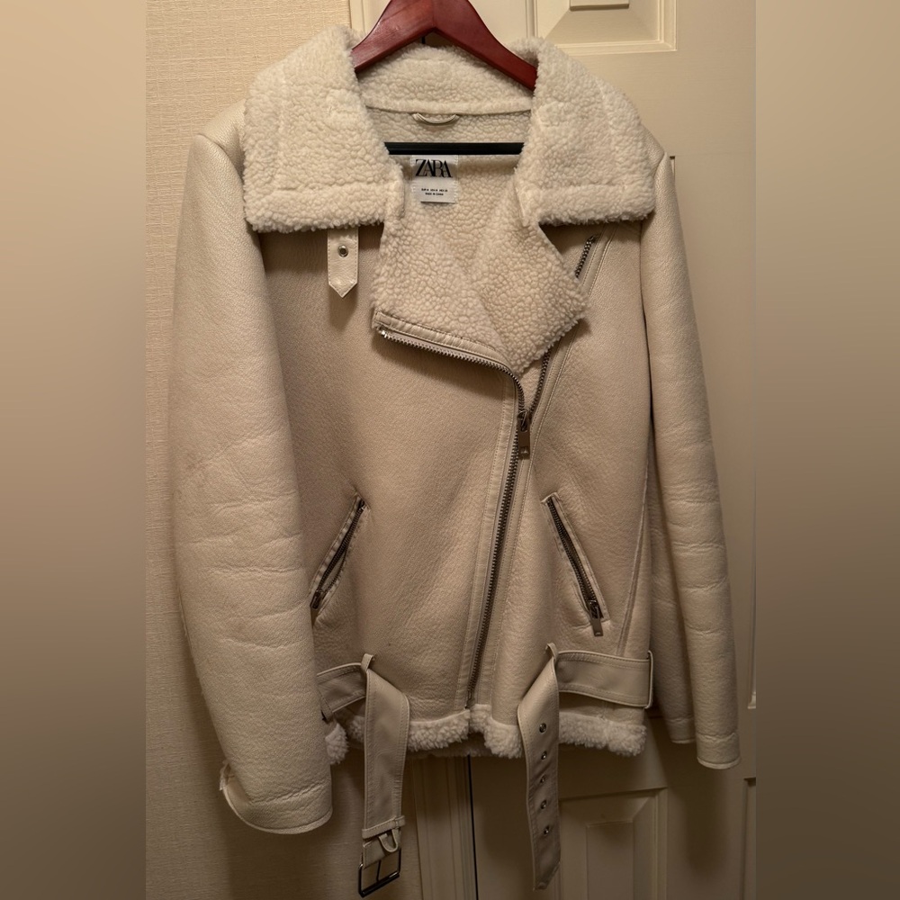 Cream Zara Moto Jacket